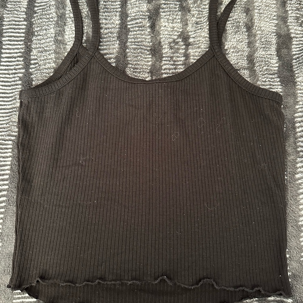 Brandy Melville Black Ribbed Tank - Picture 2 of 3